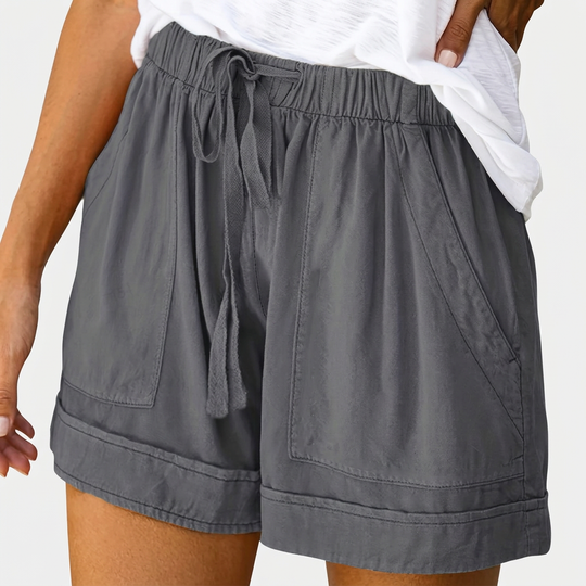 Women's Summer Shorts with Elastic Waistband and Adjustable Drawstring
