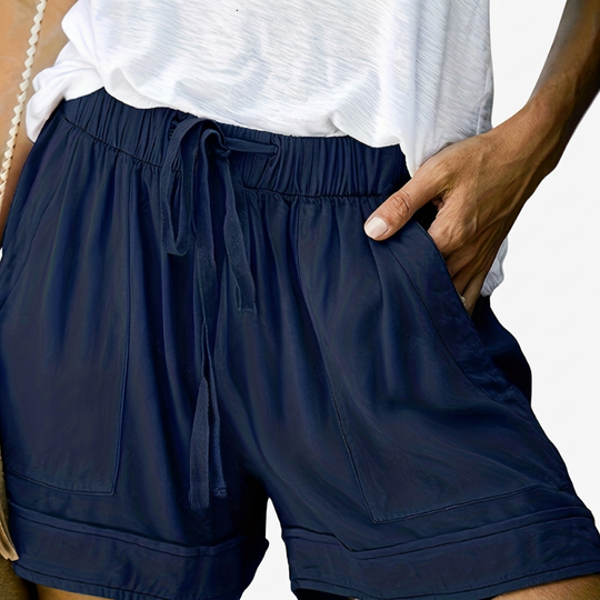 Women's Summer Shorts with Elastic Waistband and Adjustable Drawstring