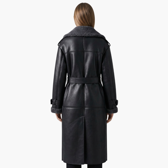 Women’s Trench Coat with Hood and Belted Waist
