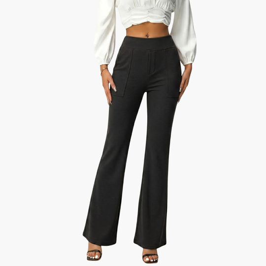 Women’s Trousers with High Waist and Flared Leg