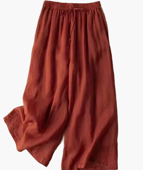 Women’s Wide-Leg Drawstring Trousers with Elasticated Waistband
