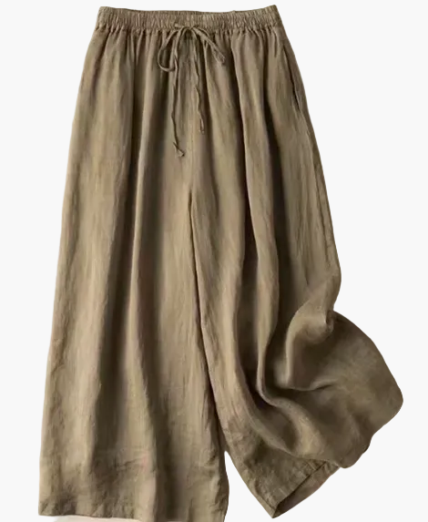 Women’s Wide-Leg Drawstring Trousers with Elasticated Waistband