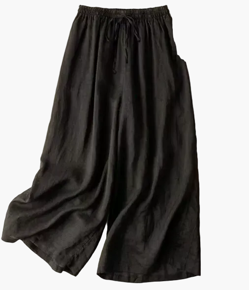 Women’s Wide-Leg Drawstring Trousers with Elasticated Waistband