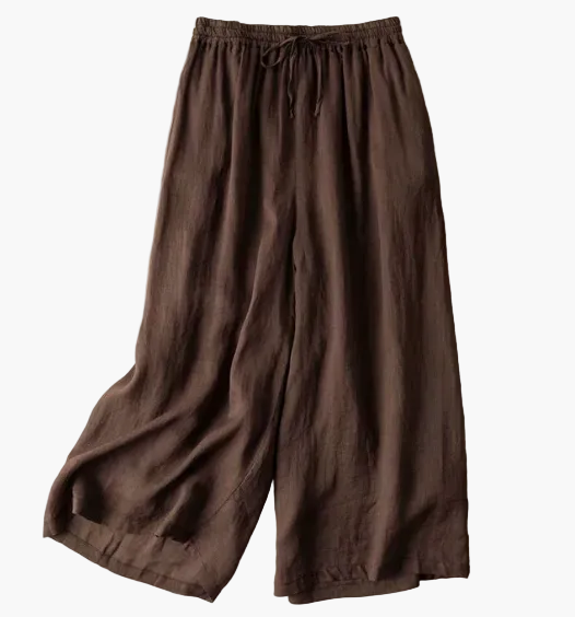 Women’s Wide-Leg Drawstring Trousers with Elasticated Waistband