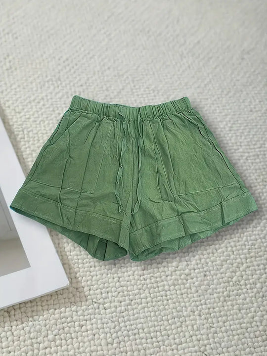 Women's Drawstring Shorts with Relaxed Fit and Adjustable Waistband