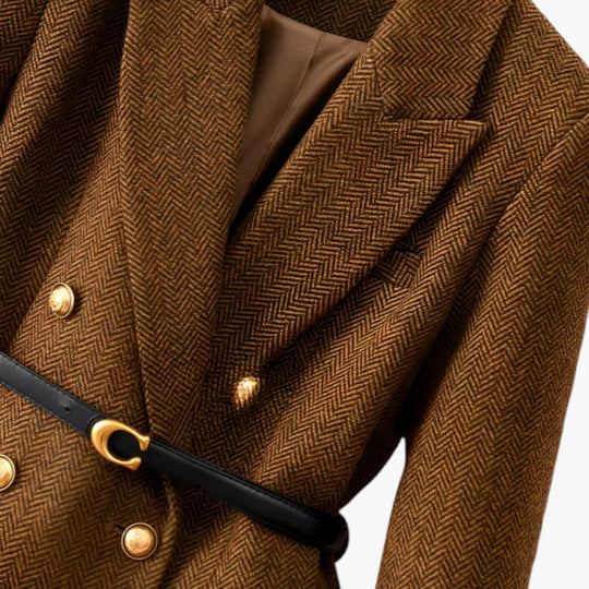 Belted Wool Blazer – Women's Tailored Smart Casual Jacket - Made by Jessica