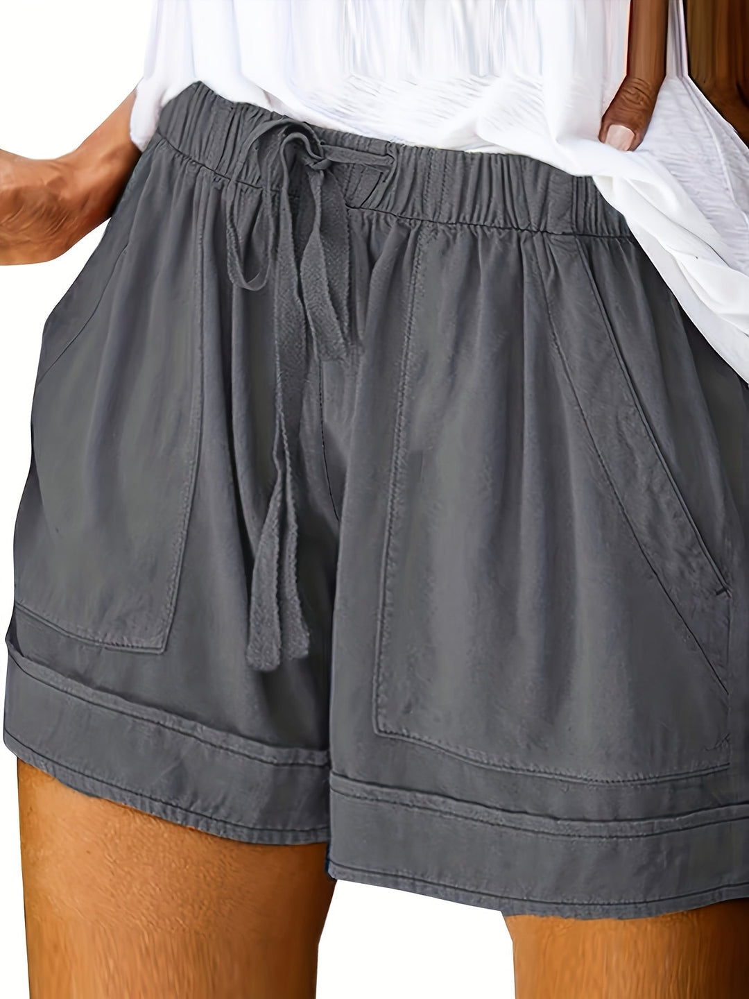 Women's Drawstring Shorts with Relaxed Fit and Adjustable Waistband