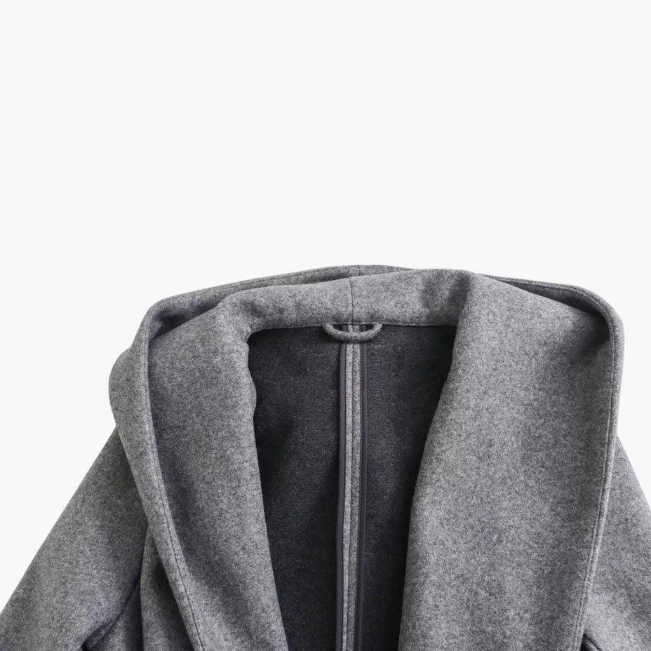 Women’s Trench Coat with Hood and Belted Waist