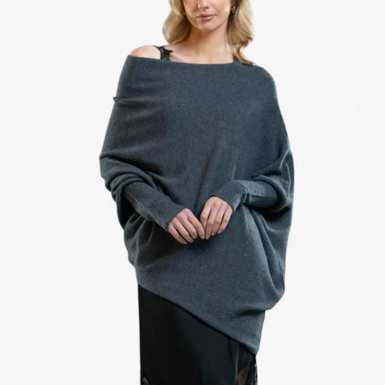 Women’s Jumper with Off-Shoulder Neckline and Knit Texture