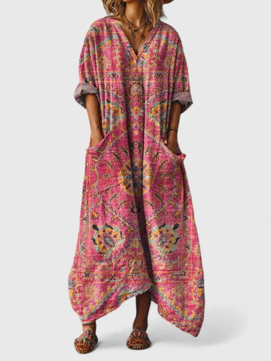 Women's Dress with Relaxed Fit and Subtle Embroidery Detail