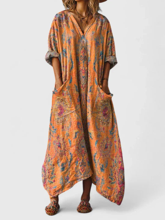 Women's Dress with Relaxed Fit and Subtle Embroidery Detail