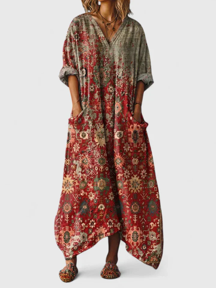 Women's Dress with Relaxed Fit and Subtle Embroidery Detail