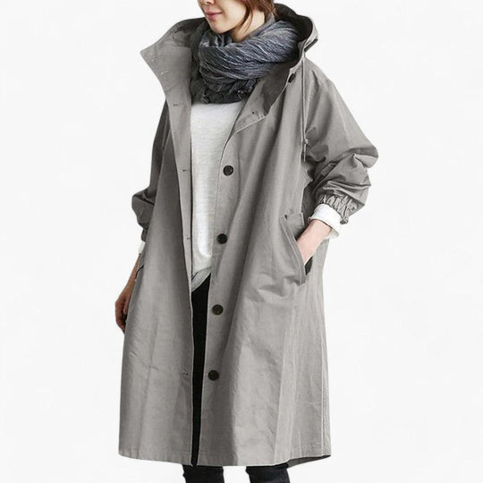 Women’s Trench Coat with Adjustable Waist and Structured Fit