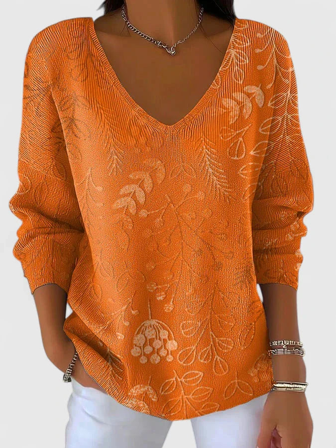 Women's Sophisticated Top with V-Neck and Relaxed Fit