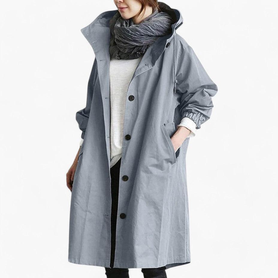 Women’s Trench Coat with Adjustable Waist and Structured Fit