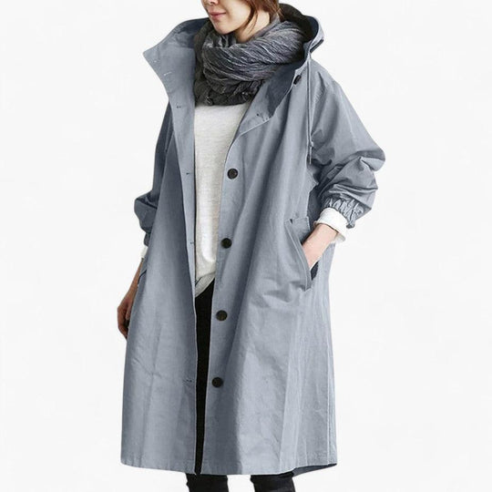 Women’s Trench Coat with Adjustable Waist and Structured Fit