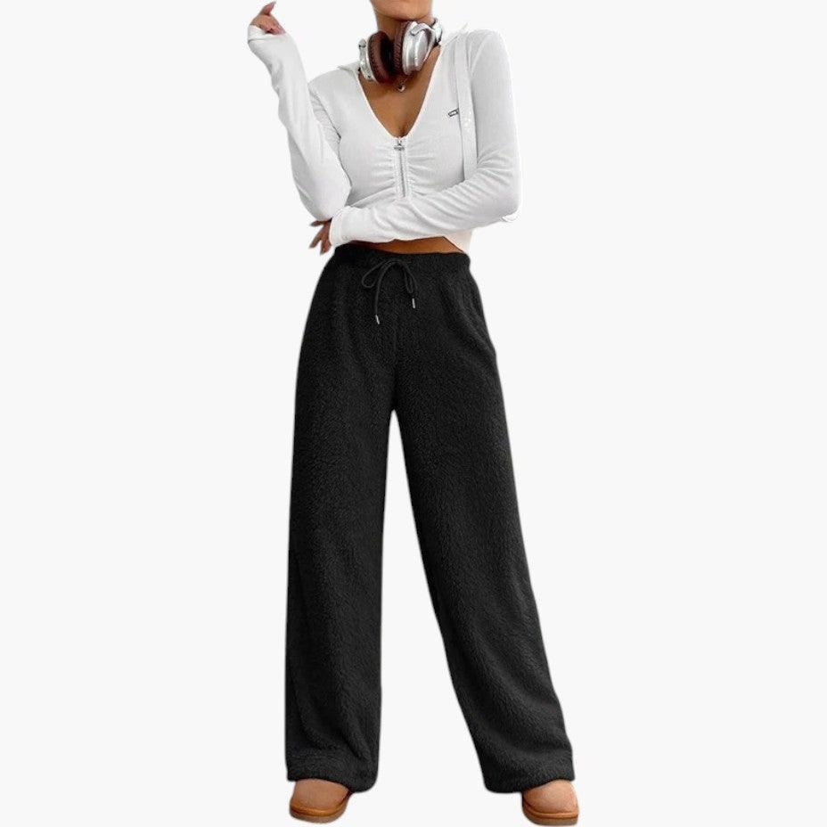 Women's Joggers with Elastic Waist and Side Pockets