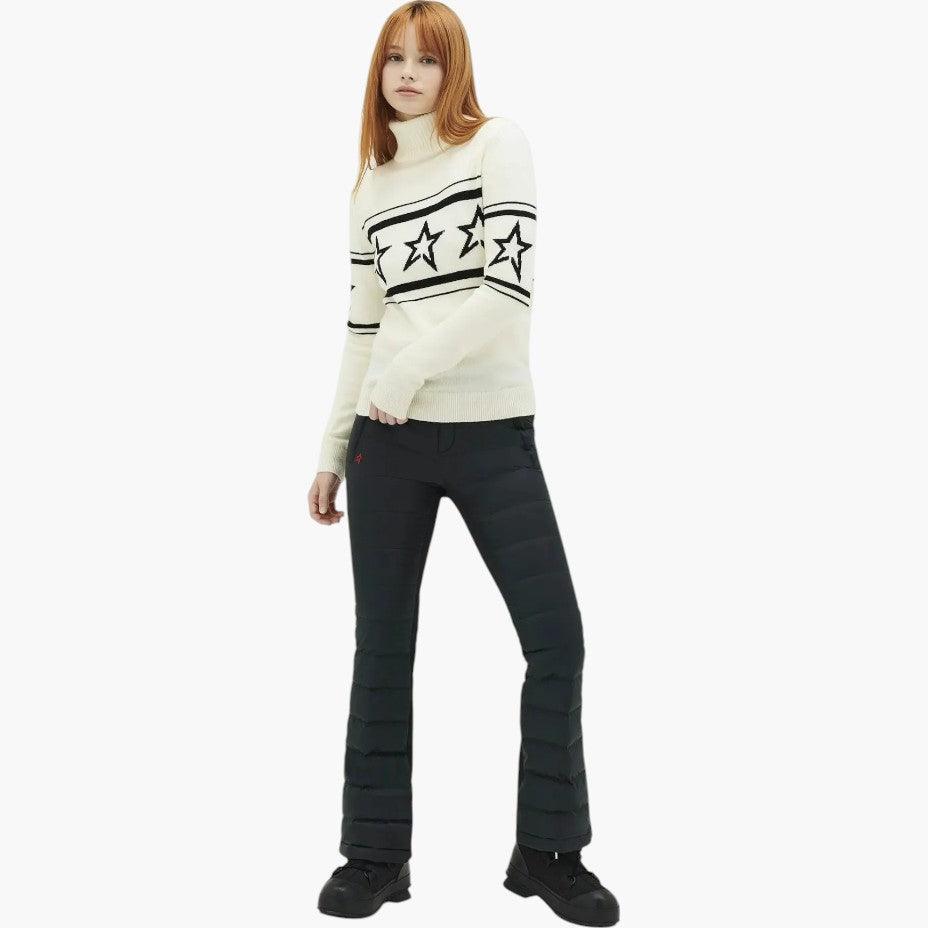 Women's Oversized Star-Pattern Turtleneck Jumper with Long Sleeves
