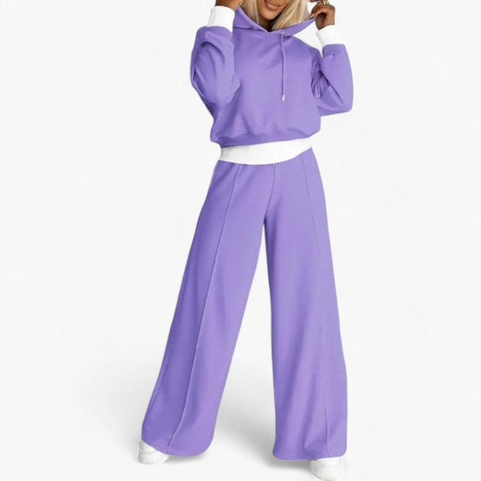 Women’s Two-Piece Hoodie and Jogger Set with Relaxed Fit