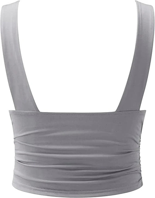 Women's Sleeveless Top with V-Neck and Lightweight Fabric