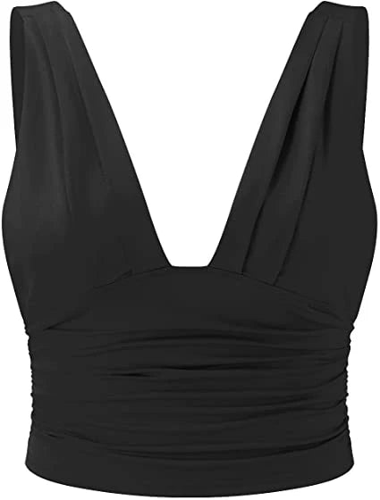Women's Sleeveless Top with V-Neck and Lightweight Fabric
