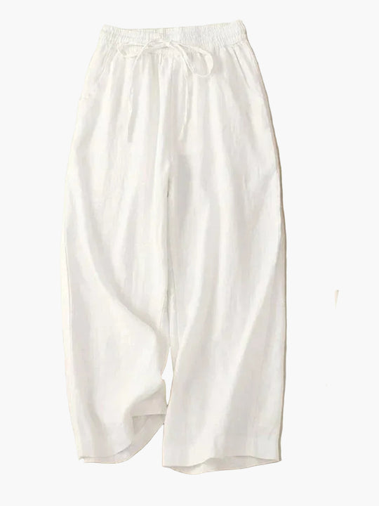 Women’s Wide-Leg Drawstring Trousers with Elasticated Waistband