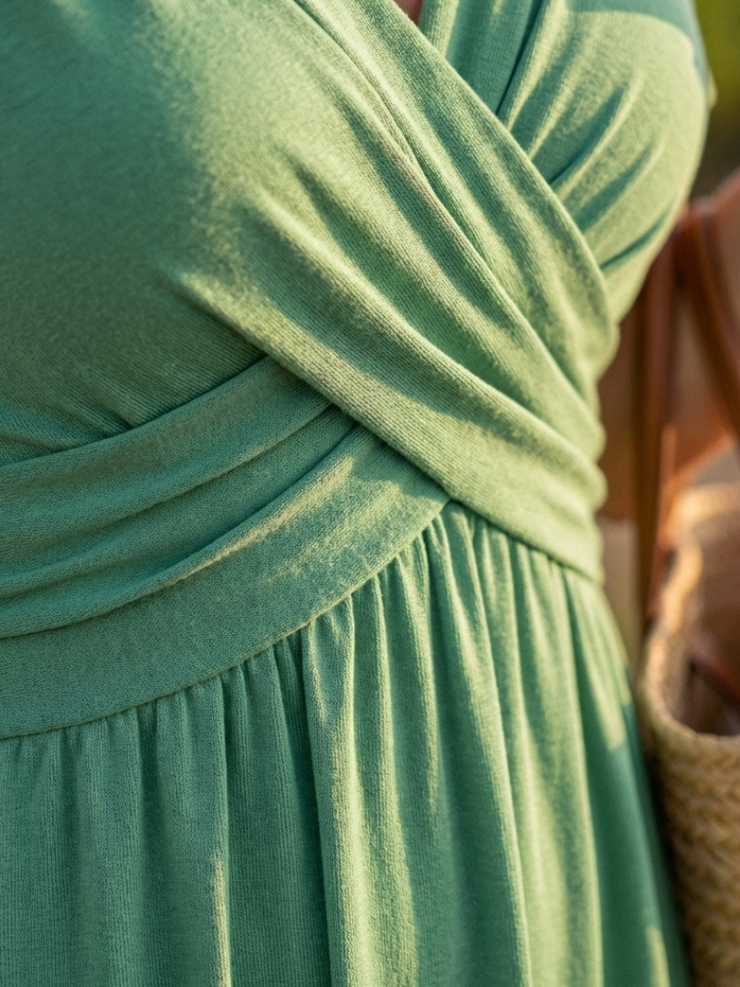 Marina | Short Sleeve V Neck Maxi Dress